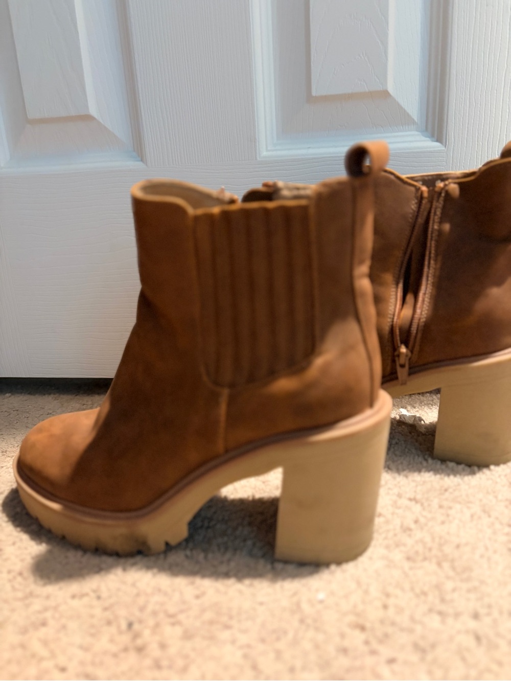 Dolce Vita Brown Suede Block Heel Ankle Boots